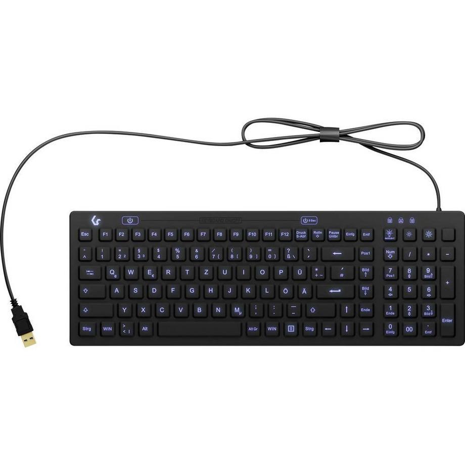 KeySonic  KSK-6031INEL Tastatur USB QWERTZ Deutsch Schwarz 