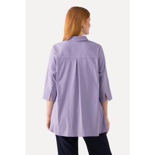 Ulla Popken  Chemisier avec plis godet. Col chemise et manches 3/4, ligne A 