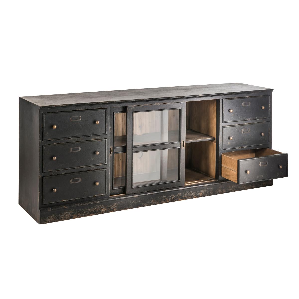 Calicosy Buffet en bois massif et verre  - AMSTERDAM  