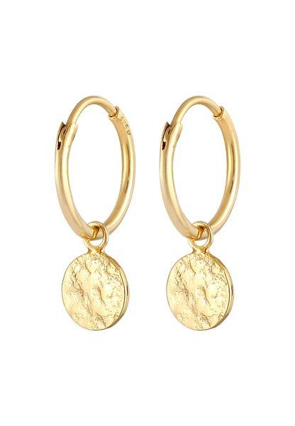 Elli  Boucles d'Oreilles Créoles Avec Plaques 