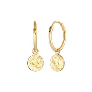 Elli  Boucles d'Oreilles Créoles Avec Plaques 