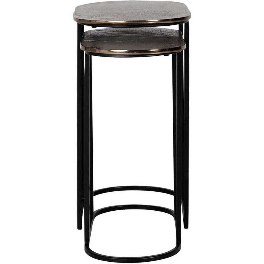 mutoni Table d&#039;appoint Chandon or 52 (lot de 2)  