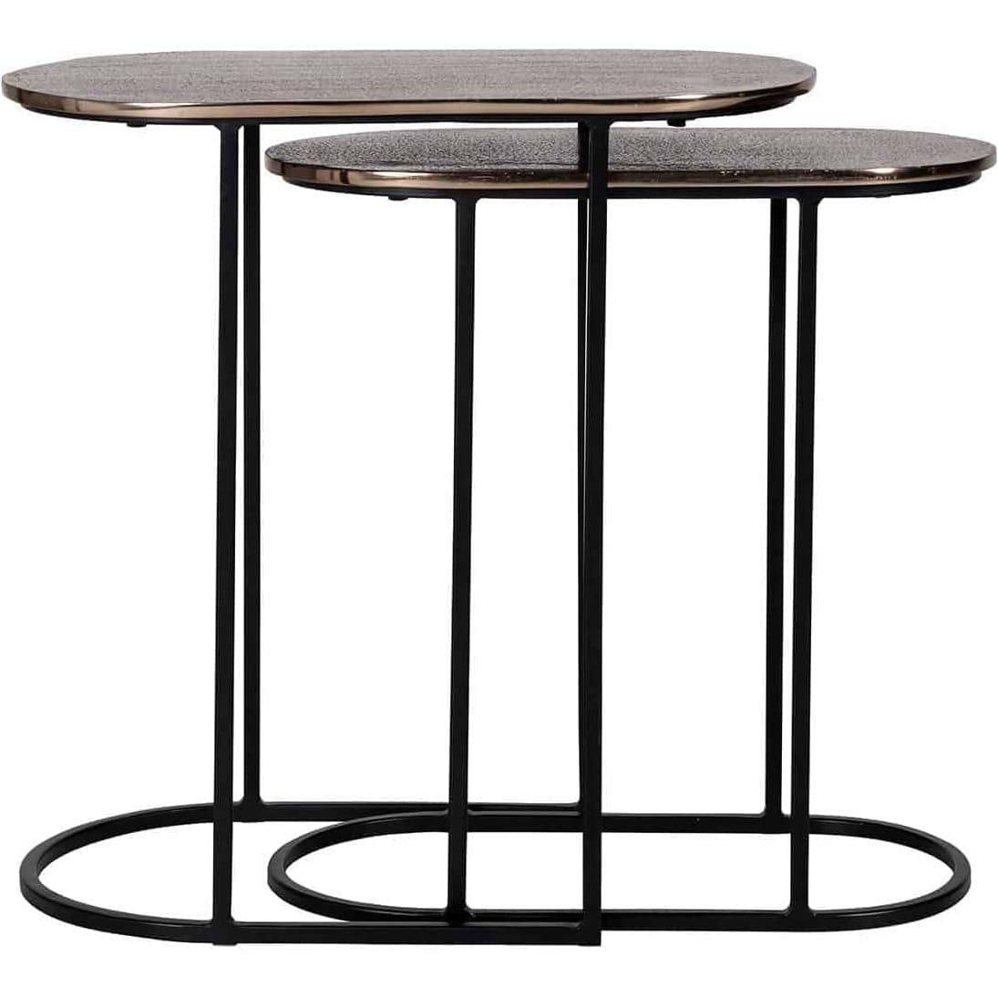 mutoni Table d'appoint Chandon or 52 (lot de 2)  