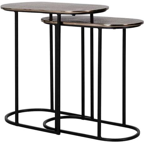 mutoni Table d'appoint Chandon or 52 (lot de 2)  