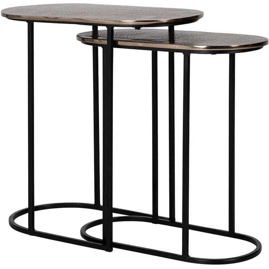mutoni Table d&#039;appoint Chandon or 52 (lot de 2)  