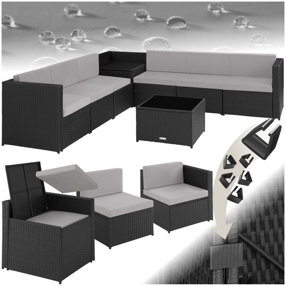 Canapé de jardin lounge en rotin VERONA pour 6 personnes