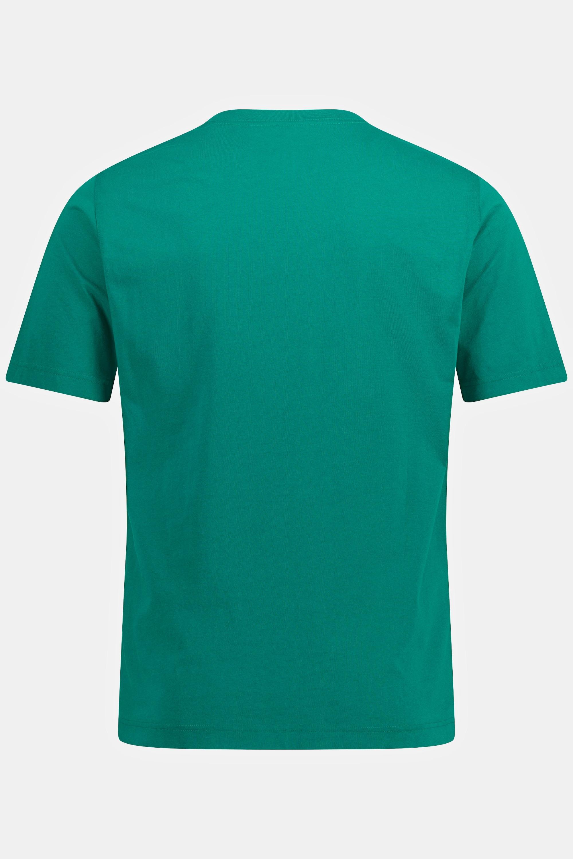 JP1880  T-shirt Basic en coton peigné, col rond vert bouteille 