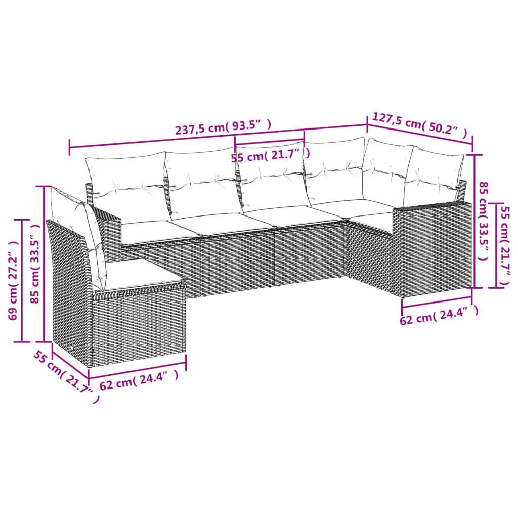 VidaXL Ensemble de canapés de jardin rotin synthétique  