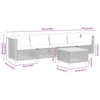 VidaXL Garten sofagarnitur poly-rattan  