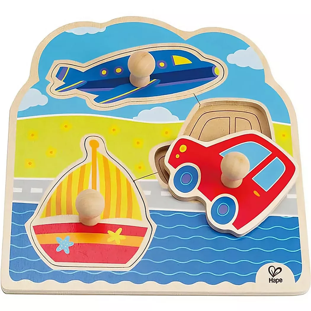 Hape - Puzzle Knopfpuzzle Fahrzeuge (4Teile)