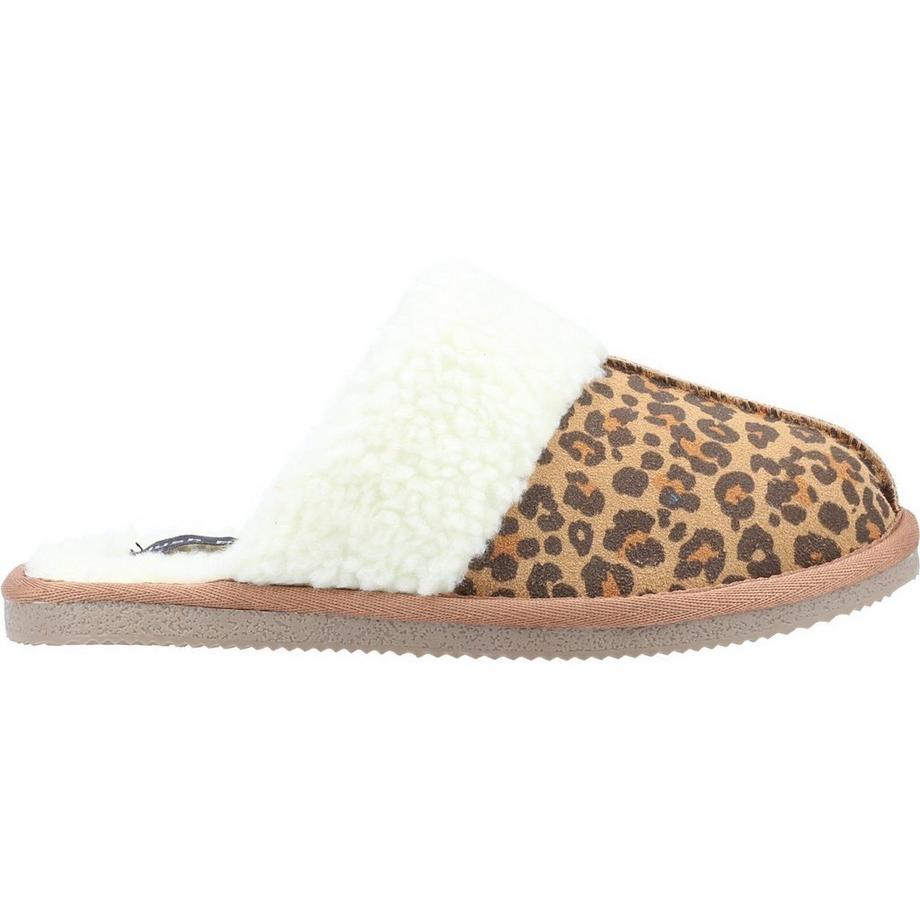Hush Puppies Arianna Pantofole in Pelle Scamosciata Stampa Leopardata  