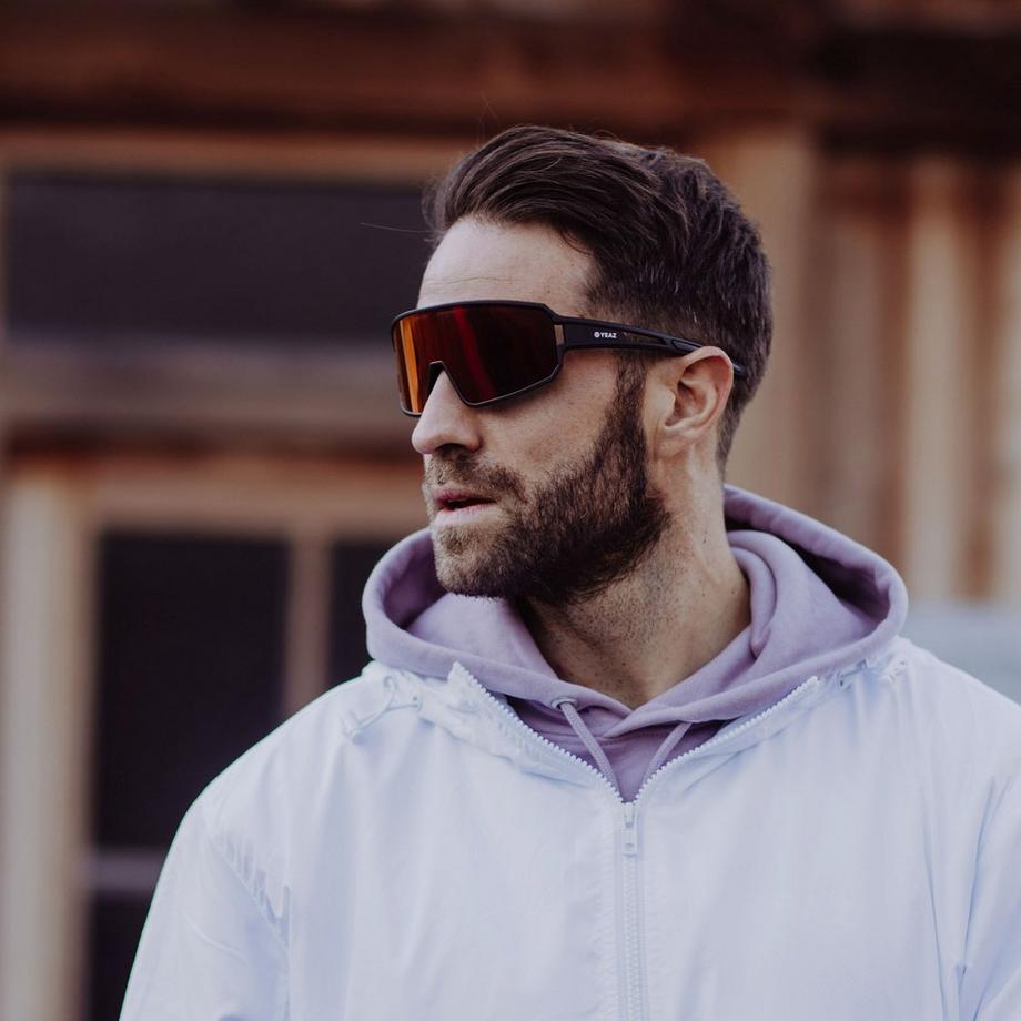 YEAZ  SUNWAVE Sport-Sonnenbrille Black/Red 