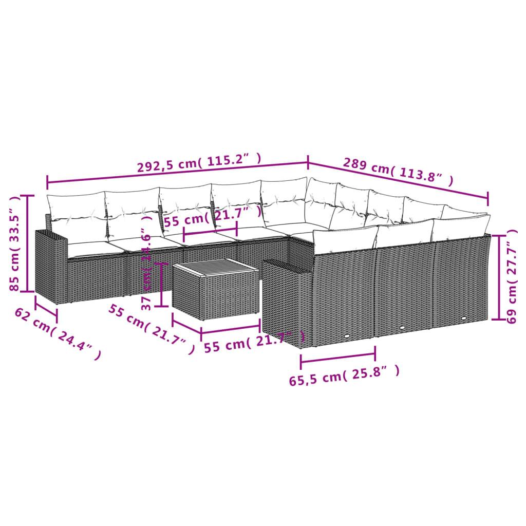 VidaXL Ensemble de canapés de jardin rotin synthétique  