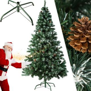 Tectake Sapin de Noël artificiel avec pommes de pin et support métallique 180cm  