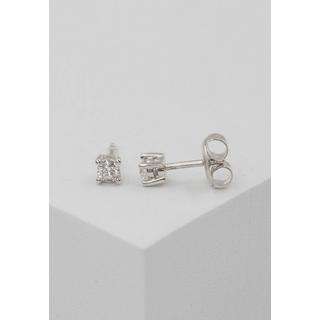 MUAU Schmuck  Clous d'oreilles solitaires 4 poignées en or blanc 750 diamants 0,34ct. 5mm 