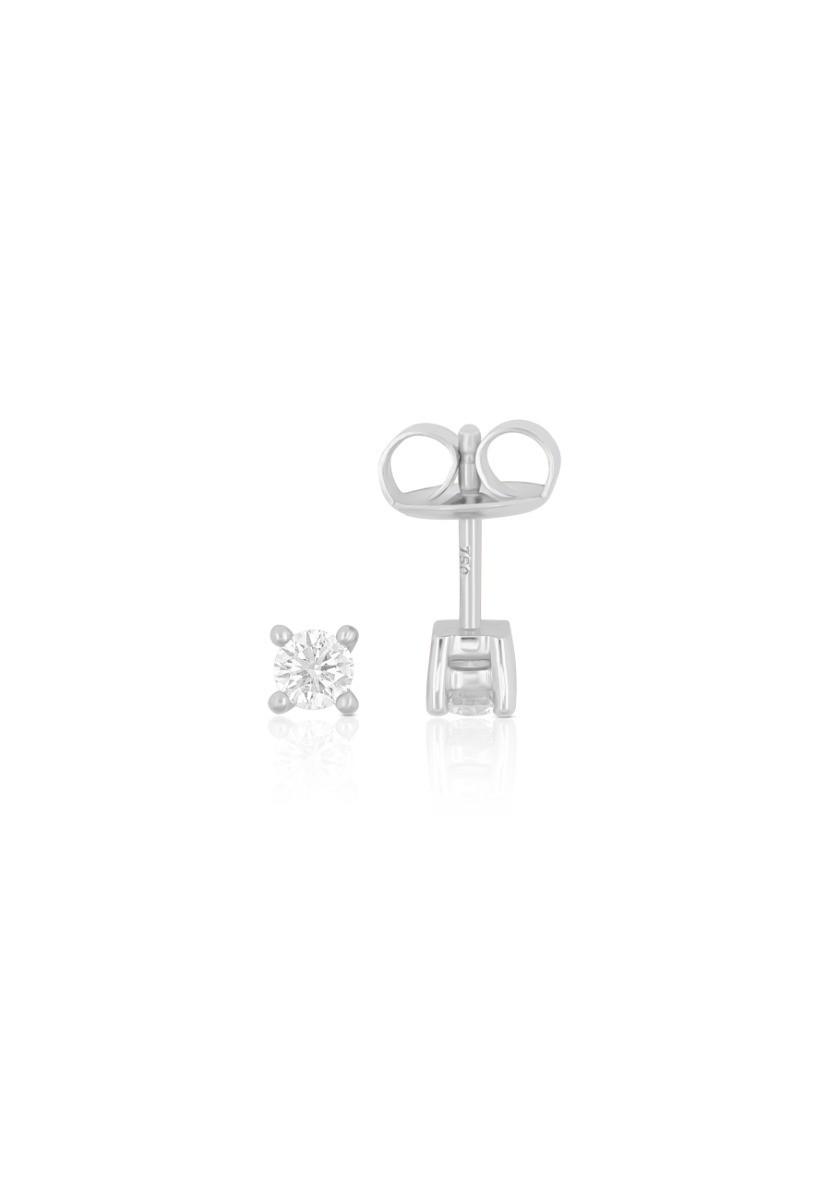 MUAU Schmuck  Solitär Ohrstecker 4-Griff-Fassung Weissgold 750 Brillanten 0.34ct. 5mm 