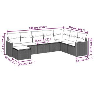 VidaXL Ensemble de canapés de jardin rotin synthétique  