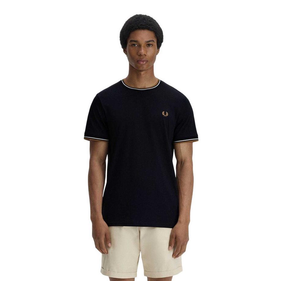 FRED PERRY T-Shirt mit Kontrastbordüren  