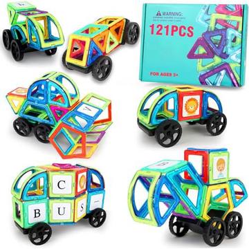 Magnetische Bauklötze 121 Stück magnetische Bauklötze Magnete Kinder magnetisches Spielzeug für Kinder