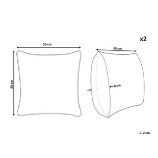Beliani Dekokissen 2er Set aus Leinen Klassisch MILAS  
