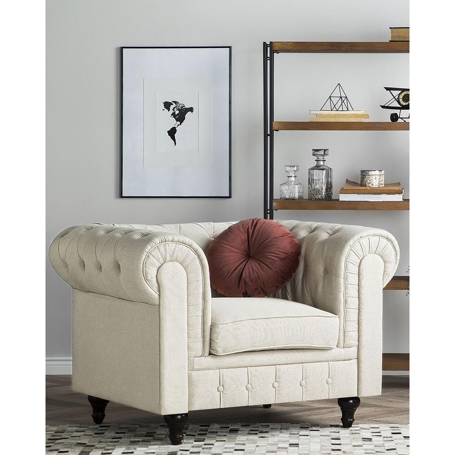Beliani Sessel aus Stoff  CHESTERFIELD  