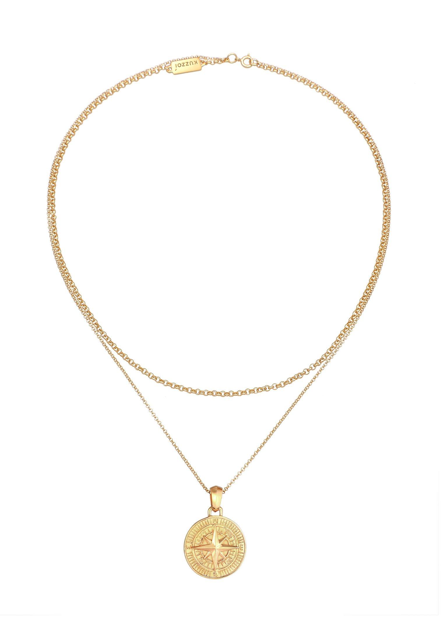 Kuzzoi  Halskette  Layer Erbskette Kompass 925 Silber 