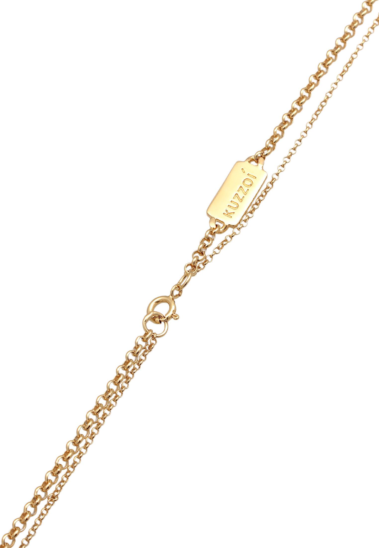 Kuzzoi  Halskette  Layer Erbskette Kompass 925 Silber 