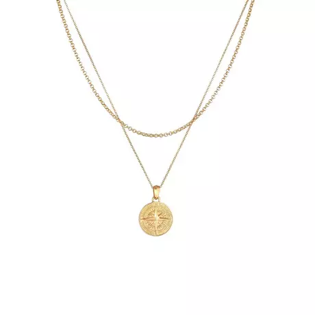 Kuzzoi Halskette Layer Erbskette Kompass 925 Silber | online kaufen - MANOR