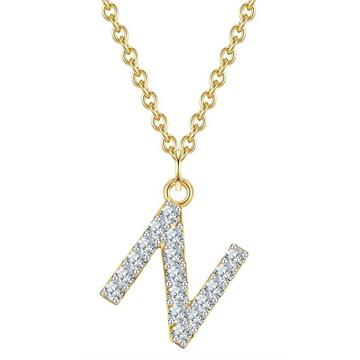 Femme Collier en argent Lettre N