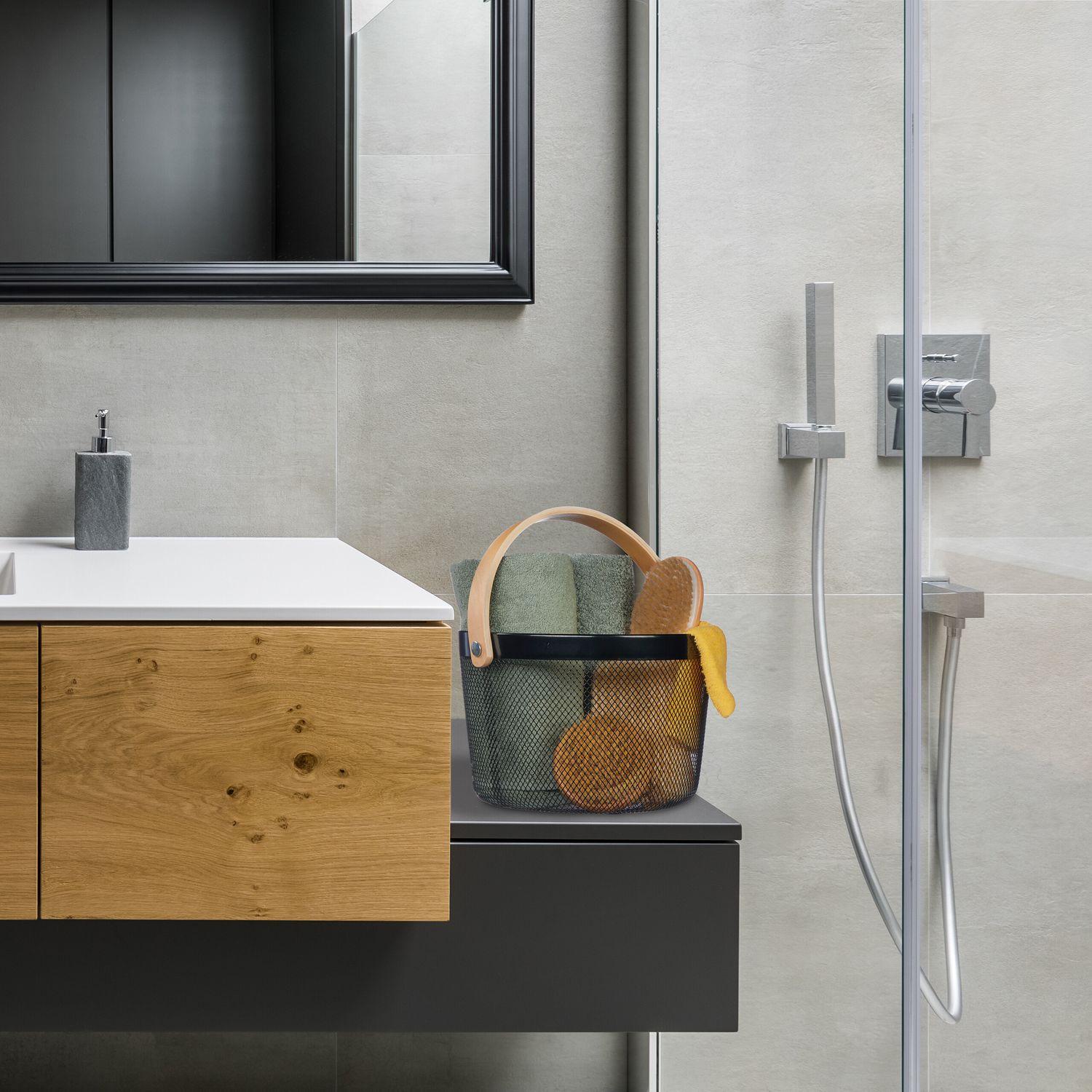 Northix Cestino rotondo in filo metallico con manico  