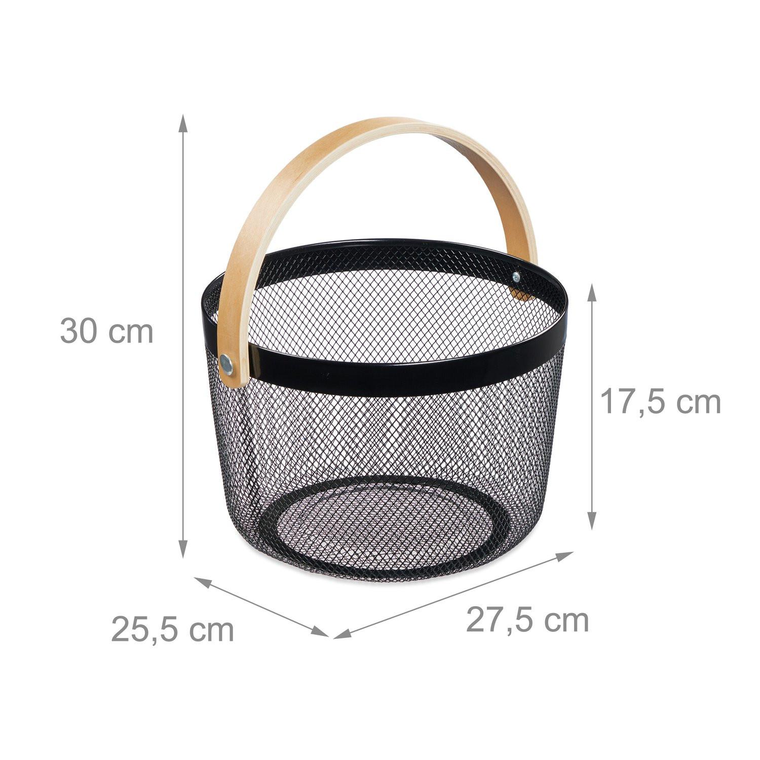 Northix Cestino rotondo in filo metallico con manico  