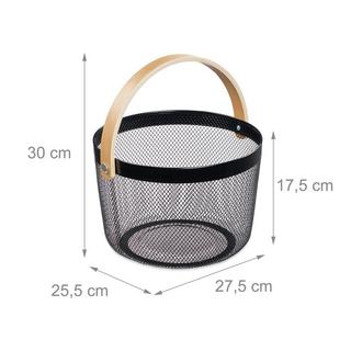 Northix Cestino rotondo in filo metallico con manico  
