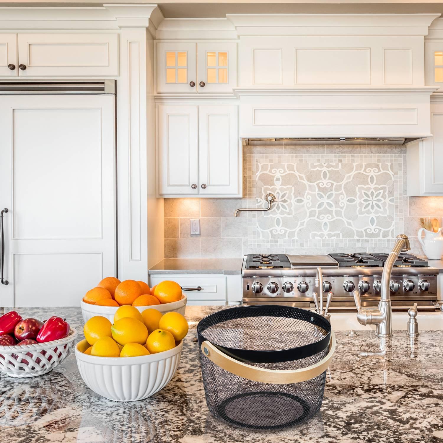 Northix Cestino rotondo in filo metallico con manico  