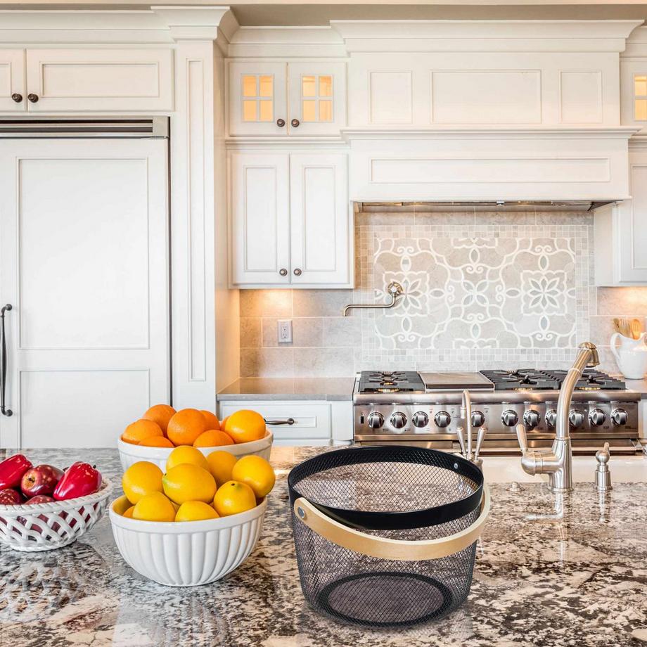 Northix Cestino rotondo in filo metallico con manico  