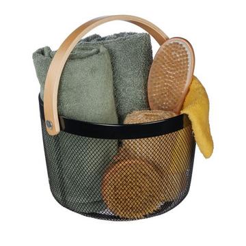 Runder Drahtkorb mit Griff