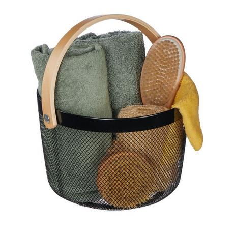 Northix Cestino rotondo in filo metallico con manico  