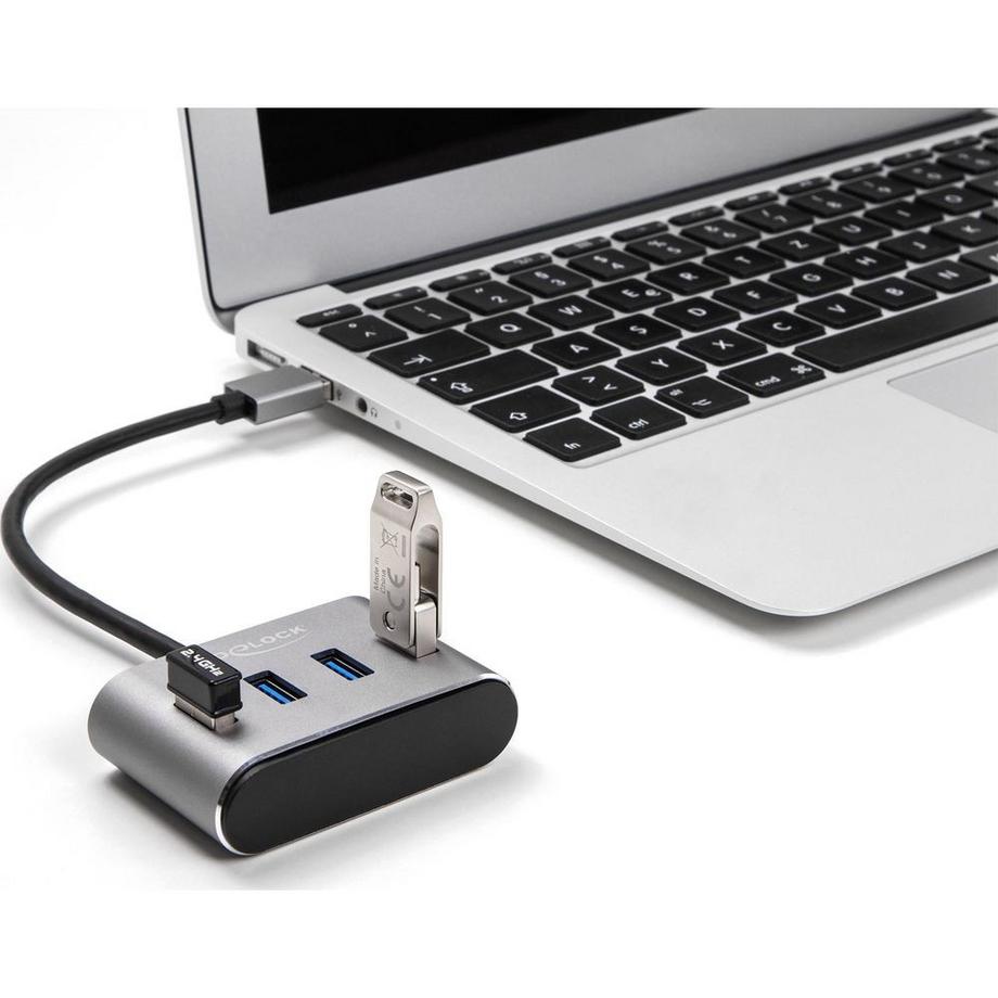 DeLock  4 Port USB 3.2 Gen 1 Hub mit USB Typ  A Anschluss 