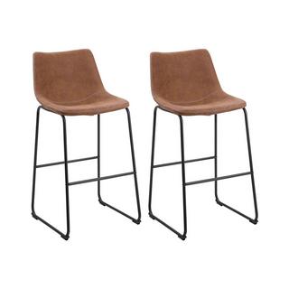 Beliani Lot de 2 chaises de bar en Polyester Rétro FRANKS  