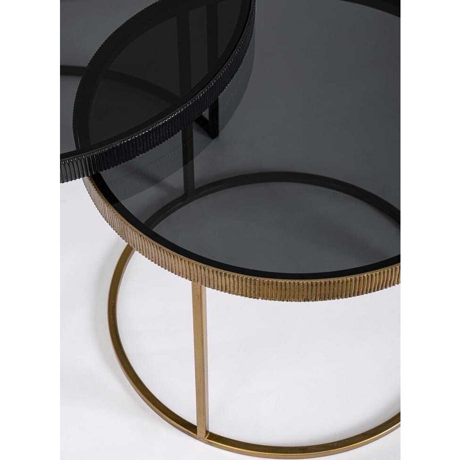 mutoni Table d&#039;appoint Yamir ronde (set de 2)  