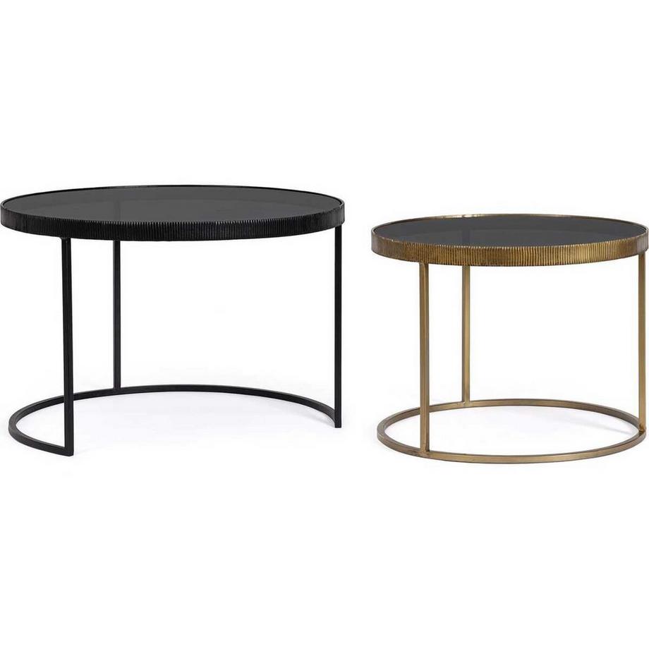 mutoni Table d&#039;appoint Yamir ronde (set de 2)  