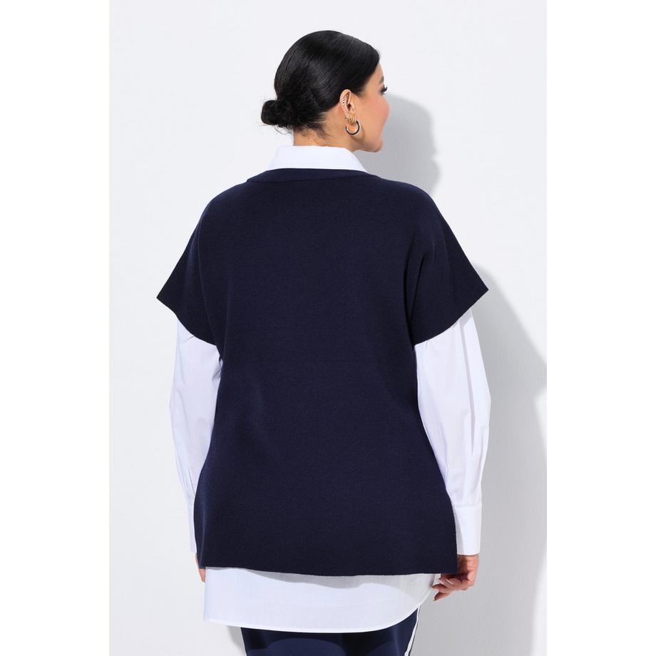Ulla Popken Pull sans manches oversize col montant  