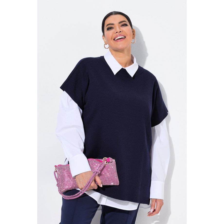 Ulla Popken Pull sans manches oversize col montant  