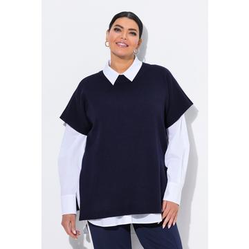 Pull sans manches, coupe oversize, col ras du cou