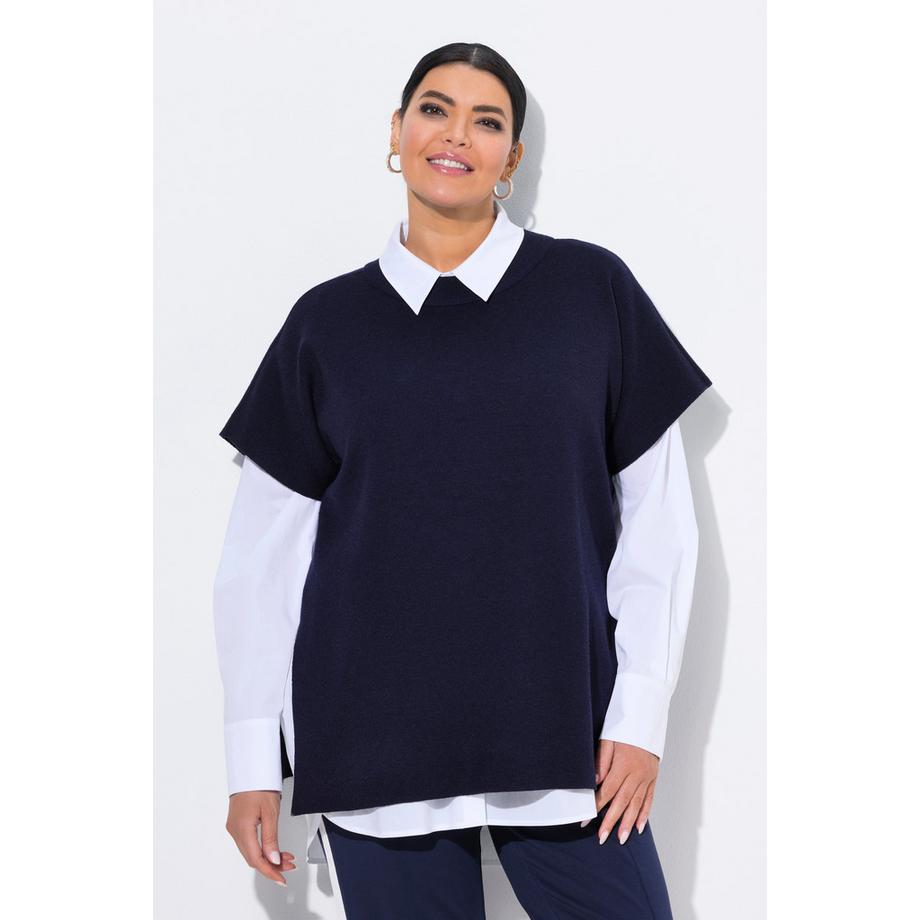 Ulla Popken Pull sans manches oversize col montant  