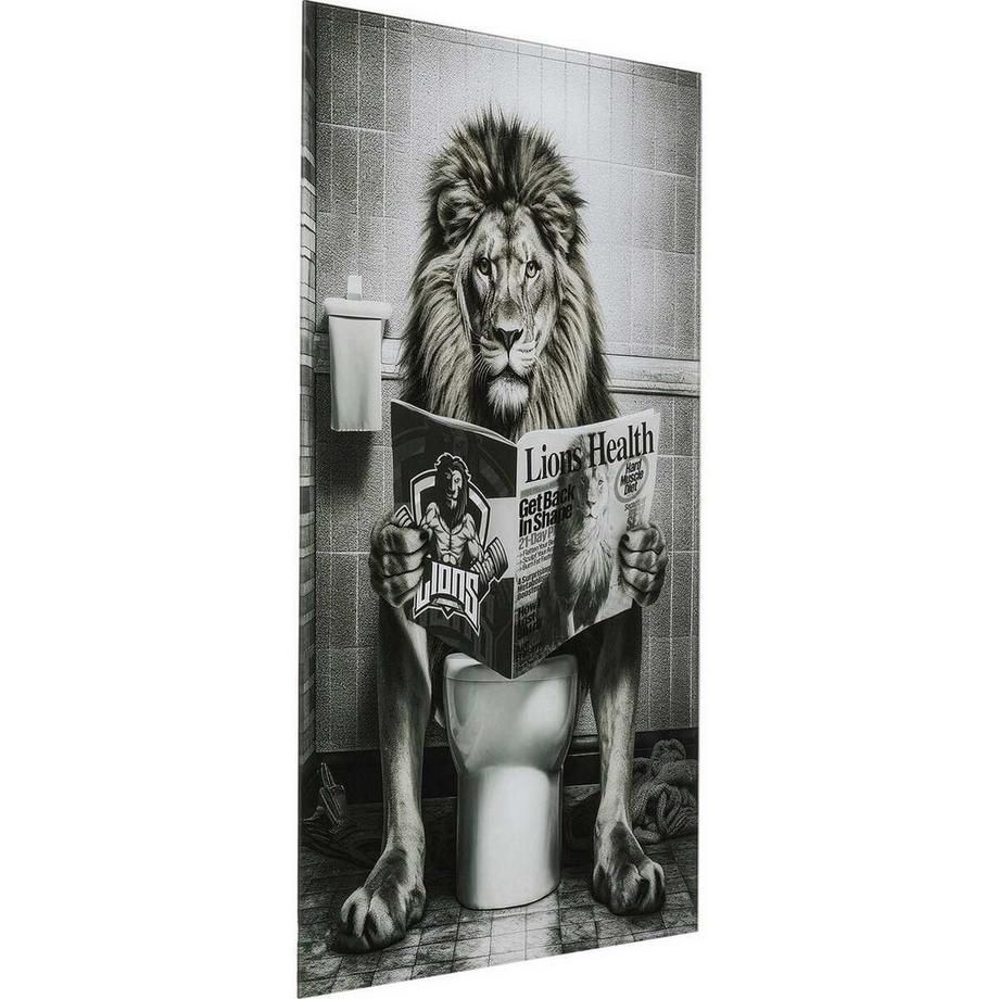KARE Design Glasbild Bath Lion 60x80  