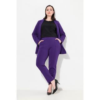 Ulla Popken  Pantalon carotte en jersey point de Rome, passepoil et taille élastique 