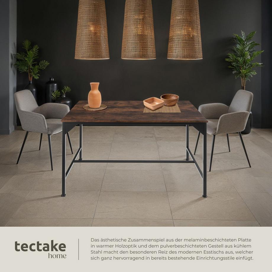 Tectake Table de salle à manger BELFAST style industriel  