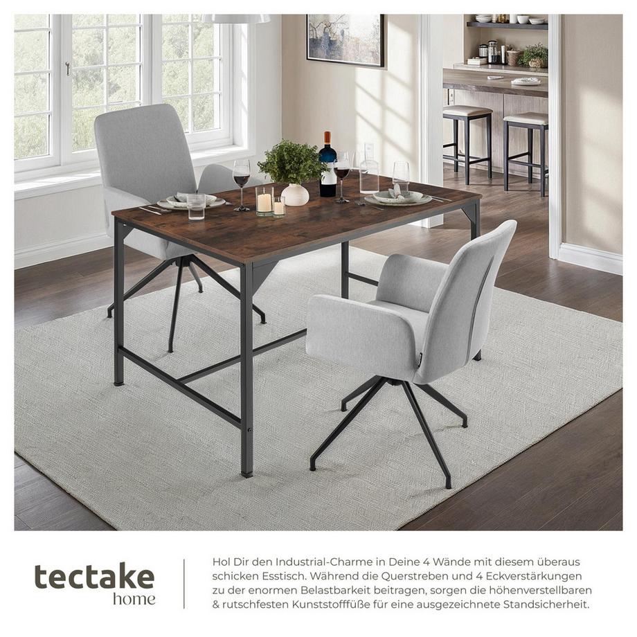 Tectake Table de salle à manger BELFAST style industriel  