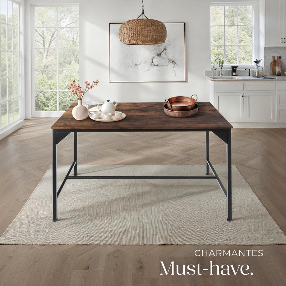 Tectake Table de salle à manger BELFAST style industriel  