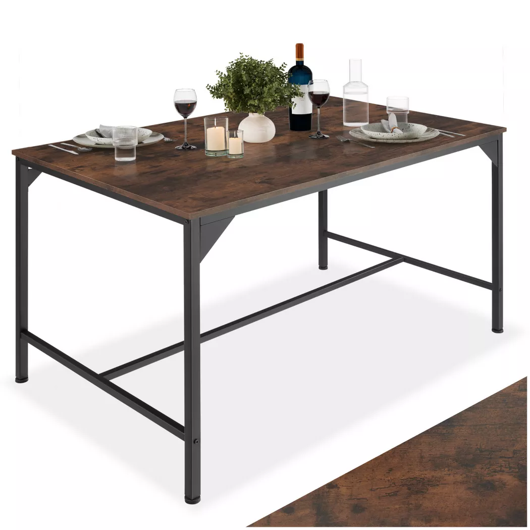 Tectake - Table de salle à manger style industriel 120 x 75 x 75 cm